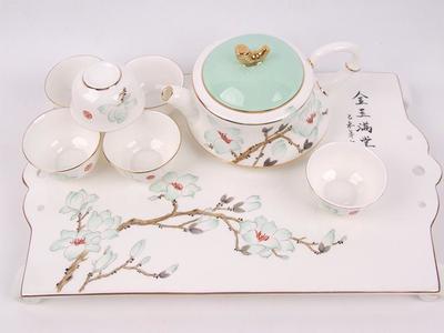 骨瓷手绘茶具,爱尚家陶瓷出品,高档礼品瓷茶具