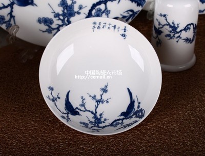 景德镇陶瓷 高档骨瓷 礼品瓷 56头釉中彩骨瓷餐具-喜鹊梅 - 淘来瓷往
