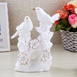 钟家窑 景德镇陶瓷创意情人节结婚礼物摆件家居装饰品工艺品时尚摆设新婚庆礼品