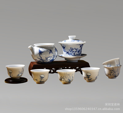 高端商务礼品瓷 青花玲珑功夫茶具的鉴赏与市场探析
