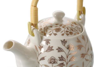 景德镇精品陶瓷茶具批发 白金叶子7头提梁壶茶具套装，馈赠佳品